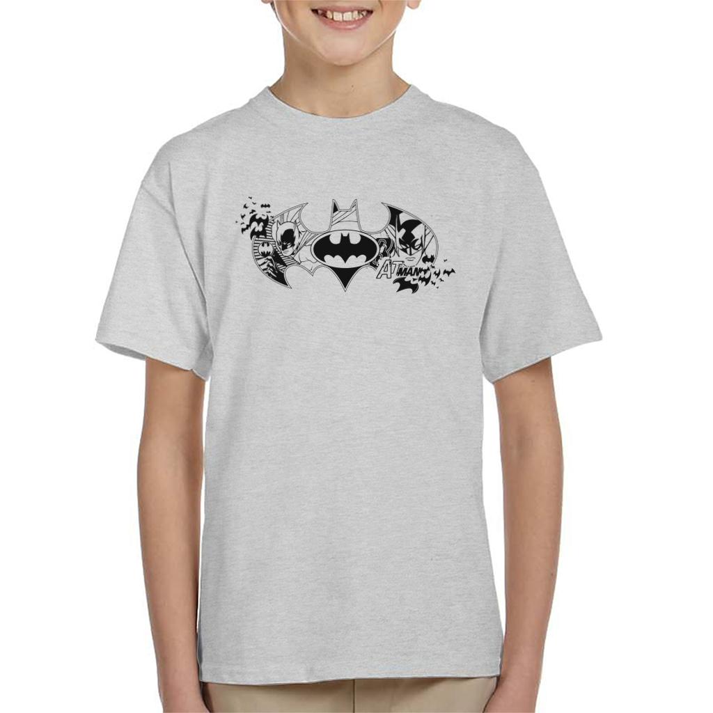 Batman Bat Symbol Montage Kid's T-Shirt-ALL + EVERY