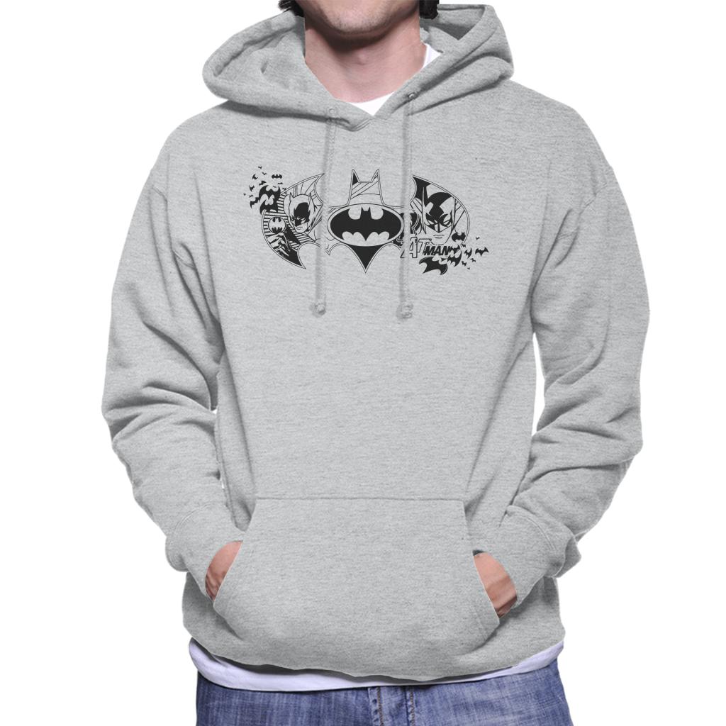 Batman Bat Symbol Montage Men's Hooded Sweatshirt-ALL + EVERY