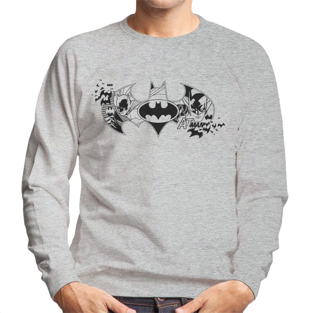 Batman Bat Symbol Montage Men's Sweatshirt-ALL + EVERY