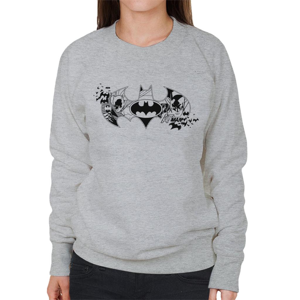 Batman Bat Symbol Montage Women's Sweatshirt-ALL + EVERY