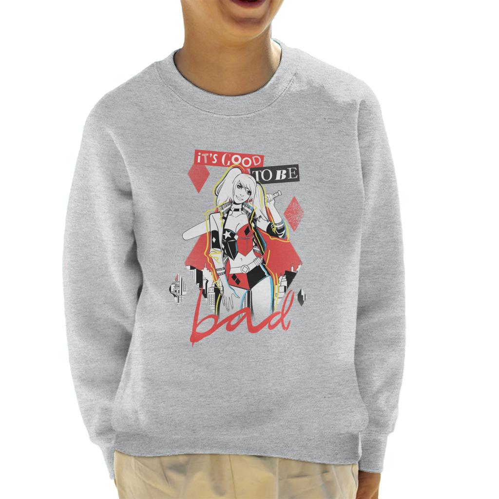 Batman Harley Quinn Its Good To Be Bad Kid's Sweatshirt-ALL + EVERY