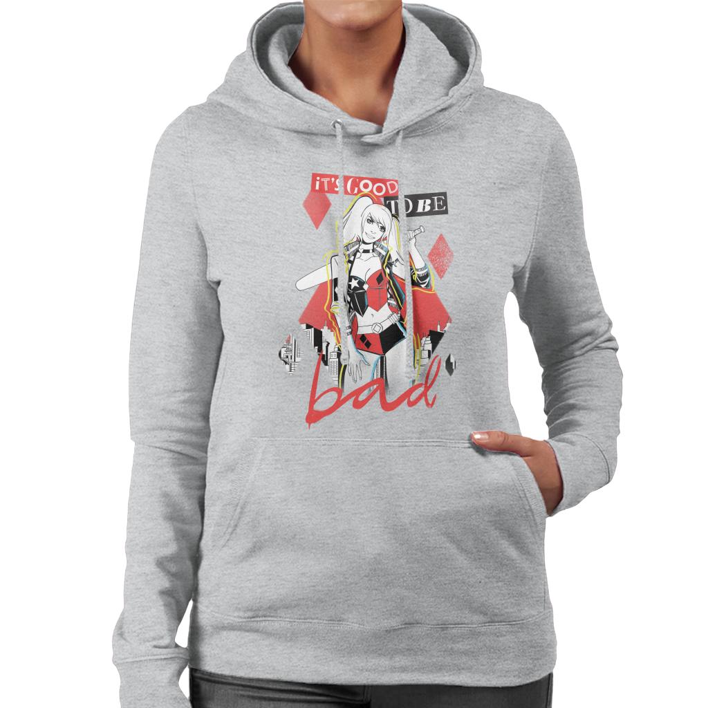 Batman Harley Quinn Its Good To Be Bad Women's Hooded Sweatshirt-ALL + EVERY