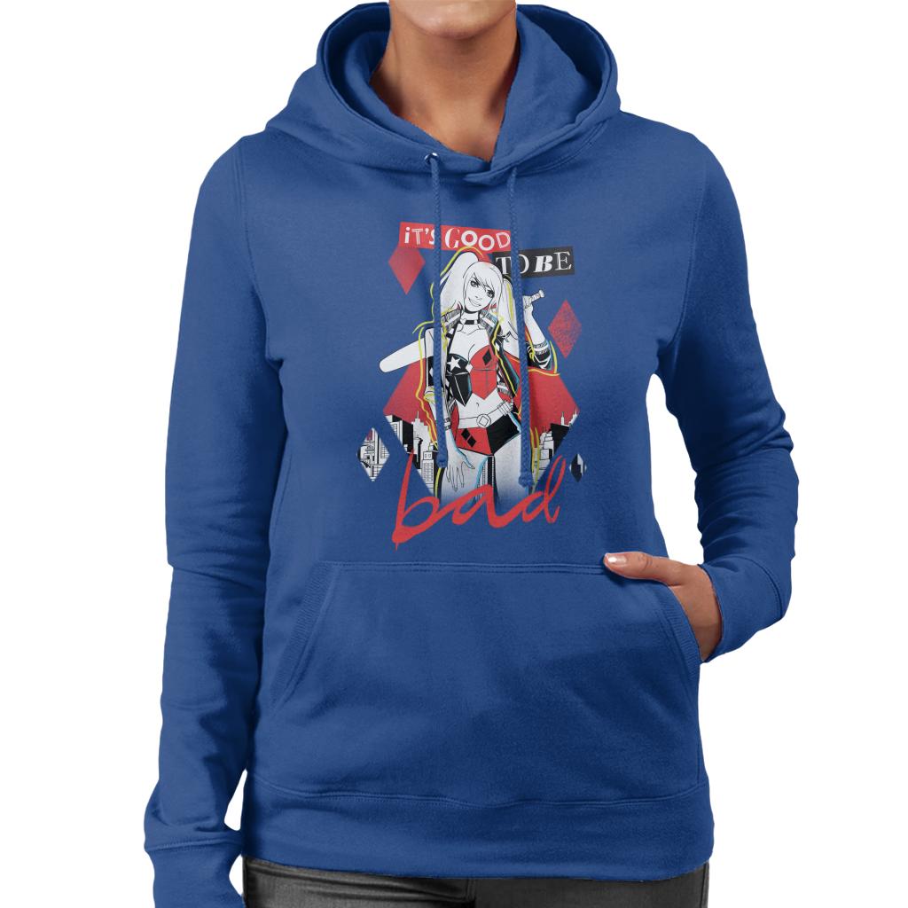 Batman Harley Quinn Its Good To Be Bad Women's Hooded Sweatshirt-ALL + EVERY