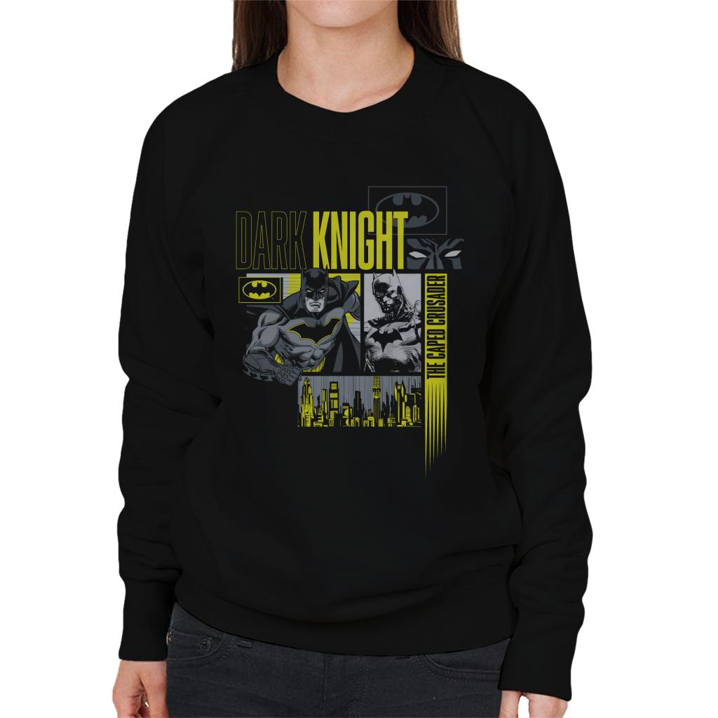 Batman Dark Knight Caped Crusader Montage Women's Sweatshirt-ALL + EVERY