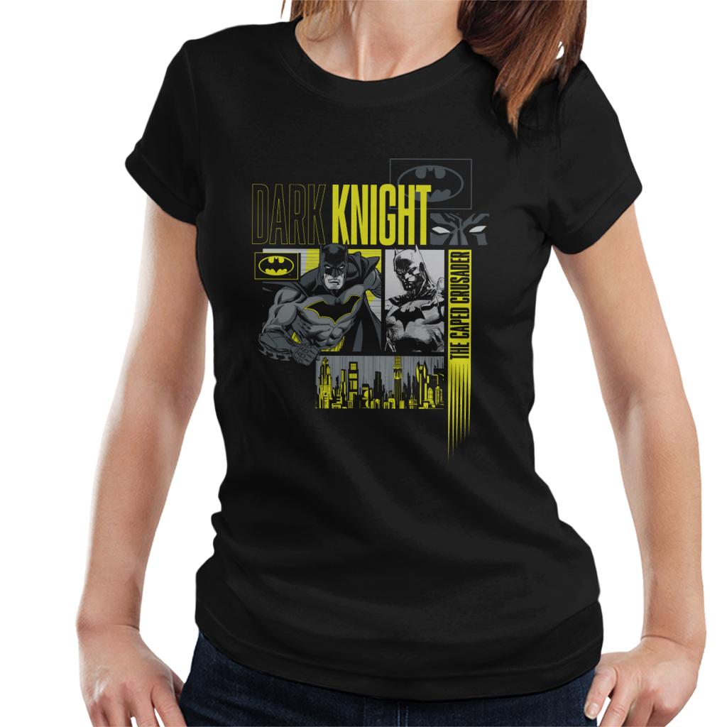 Batman Dark Knight Caped Crusader Montage Women's T-Shirt-ALL + EVERY