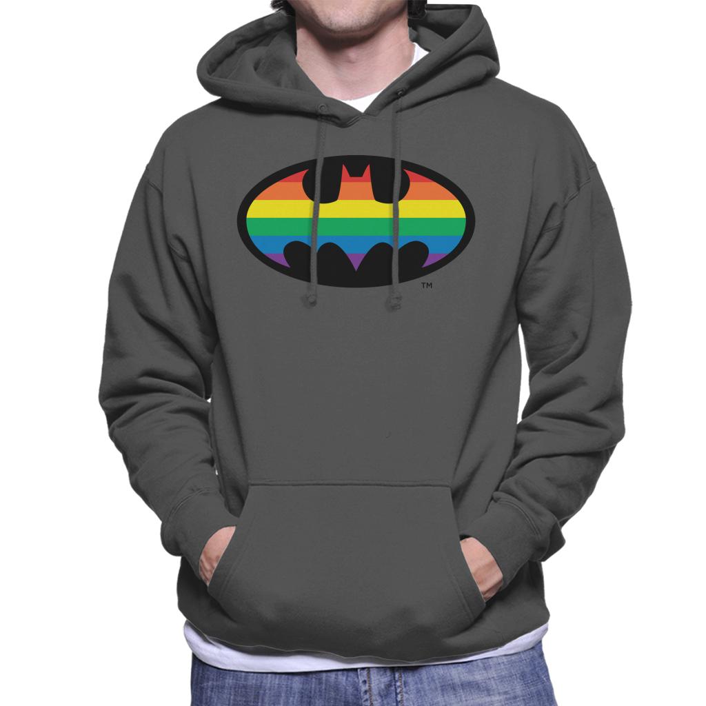 Batman Bat Symbol Rainbow Men's Hooded Sweatshirt-ALL + EVERY