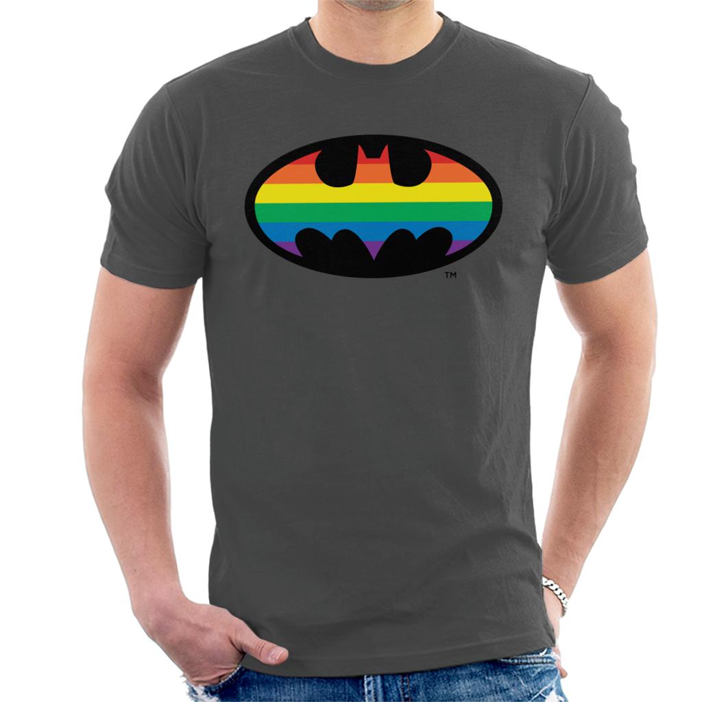 Batman Bat Symbol Rainbow Men's T-Shirt-ALL + EVERY