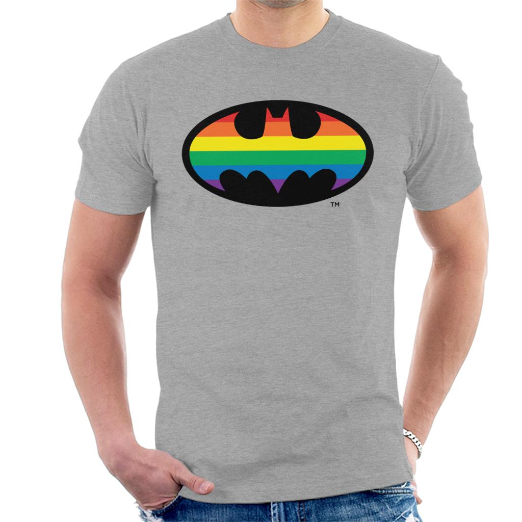 Batman Bat Symbol Rainbow Men's T-Shirt-ALL + EVERY