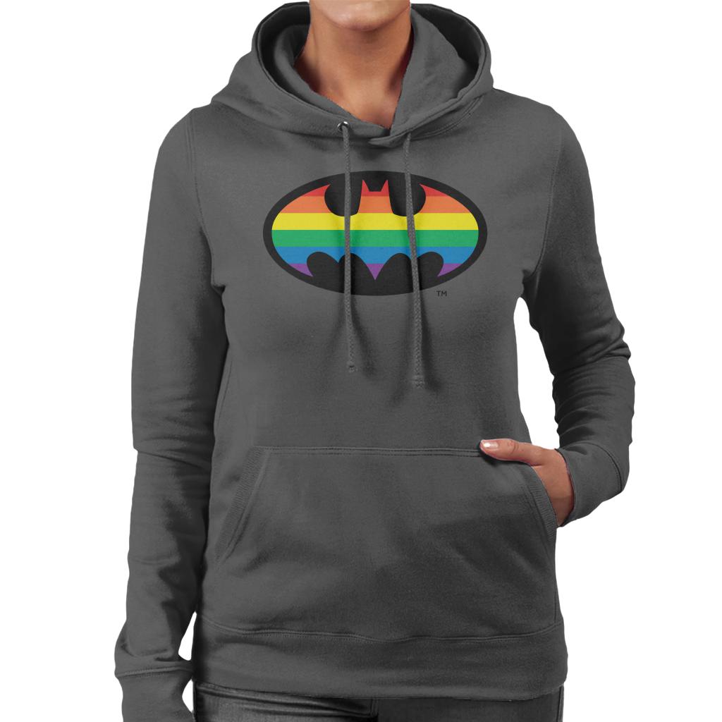 Batman Bat Symbol Rainbow Women's Hooded Sweatshirt-ALL + EVERY