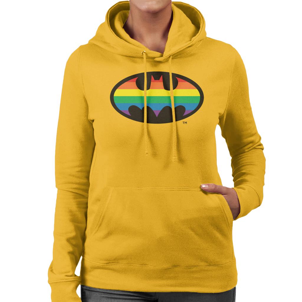 Batman Bat Symbol Rainbow Women's Hooded Sweatshirt-ALL + EVERY