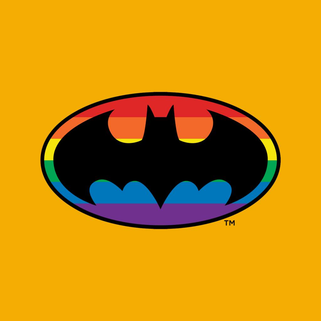 Batman Black Bat Symbol Rainbow Background Men's T-Shirt-ALL + EVERY