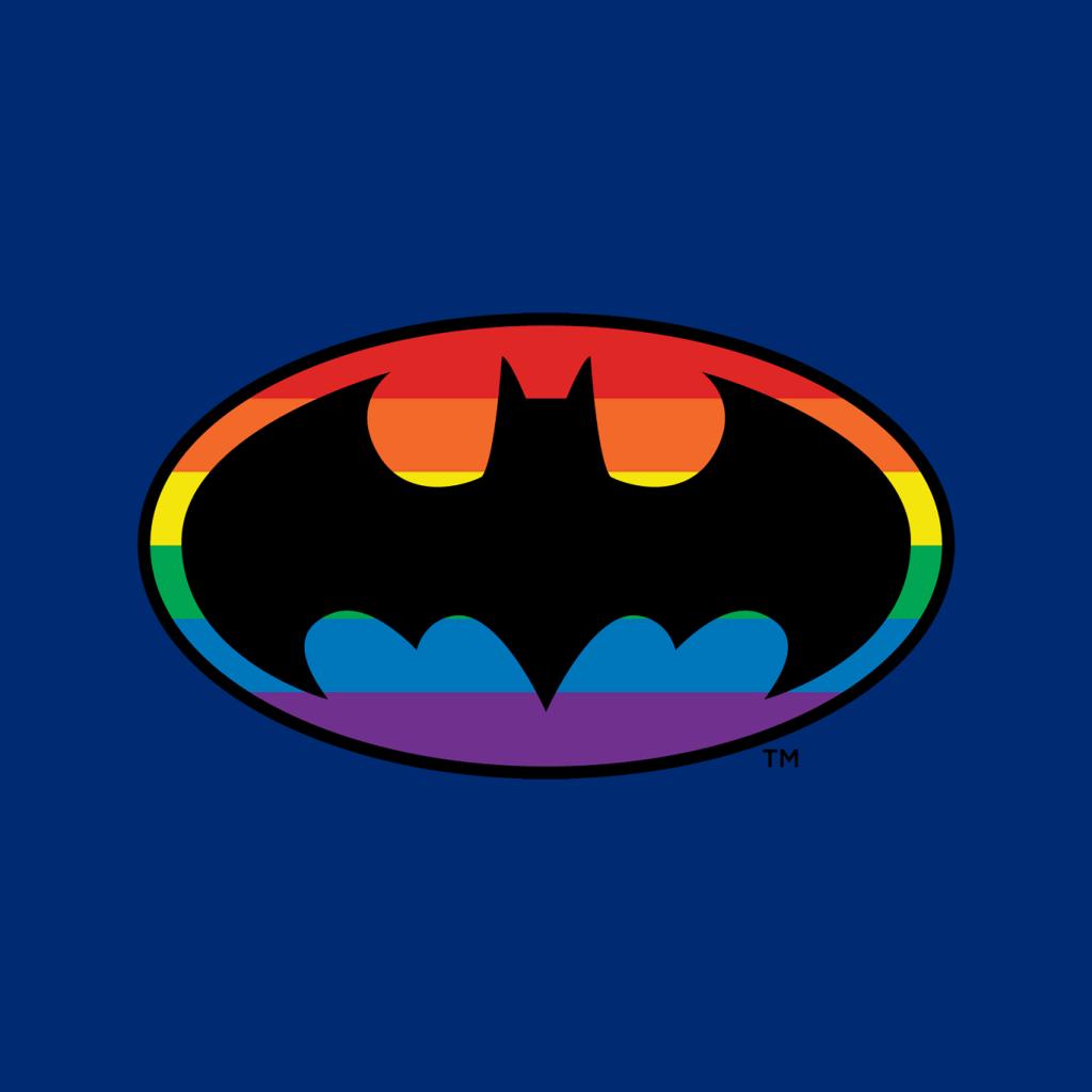 Batman Black Bat Symbol Rainbow Background Men's T-Shirt-ALL + EVERY