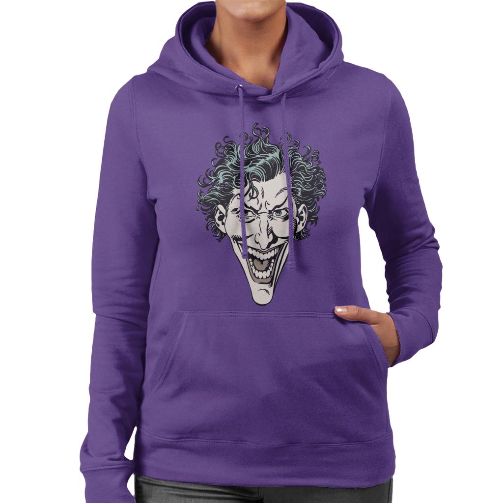 Batman The Joker Character Head Women's Hooded Sweatshirt-ALL + EVERY