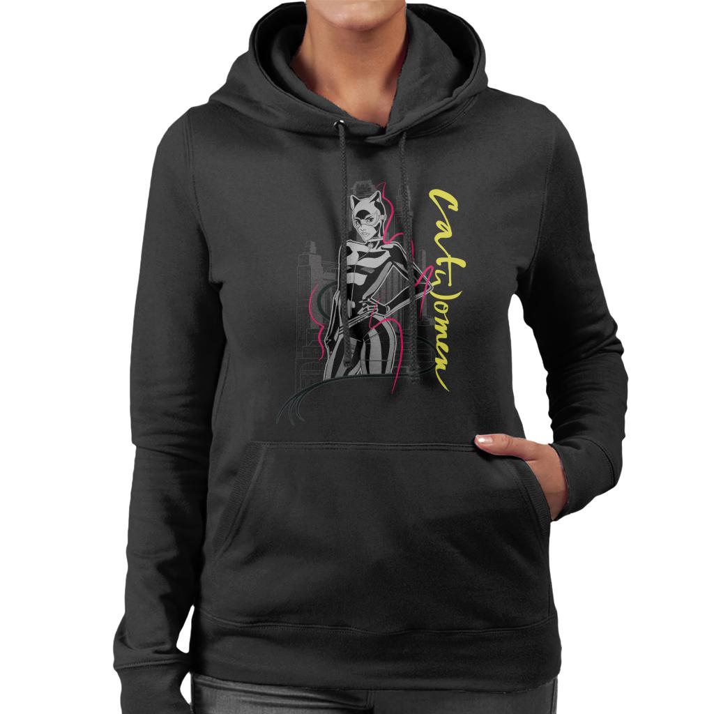 Batman Catwoman In Gotham City Women's Hooded Sweatshirt-ALL + EVERY