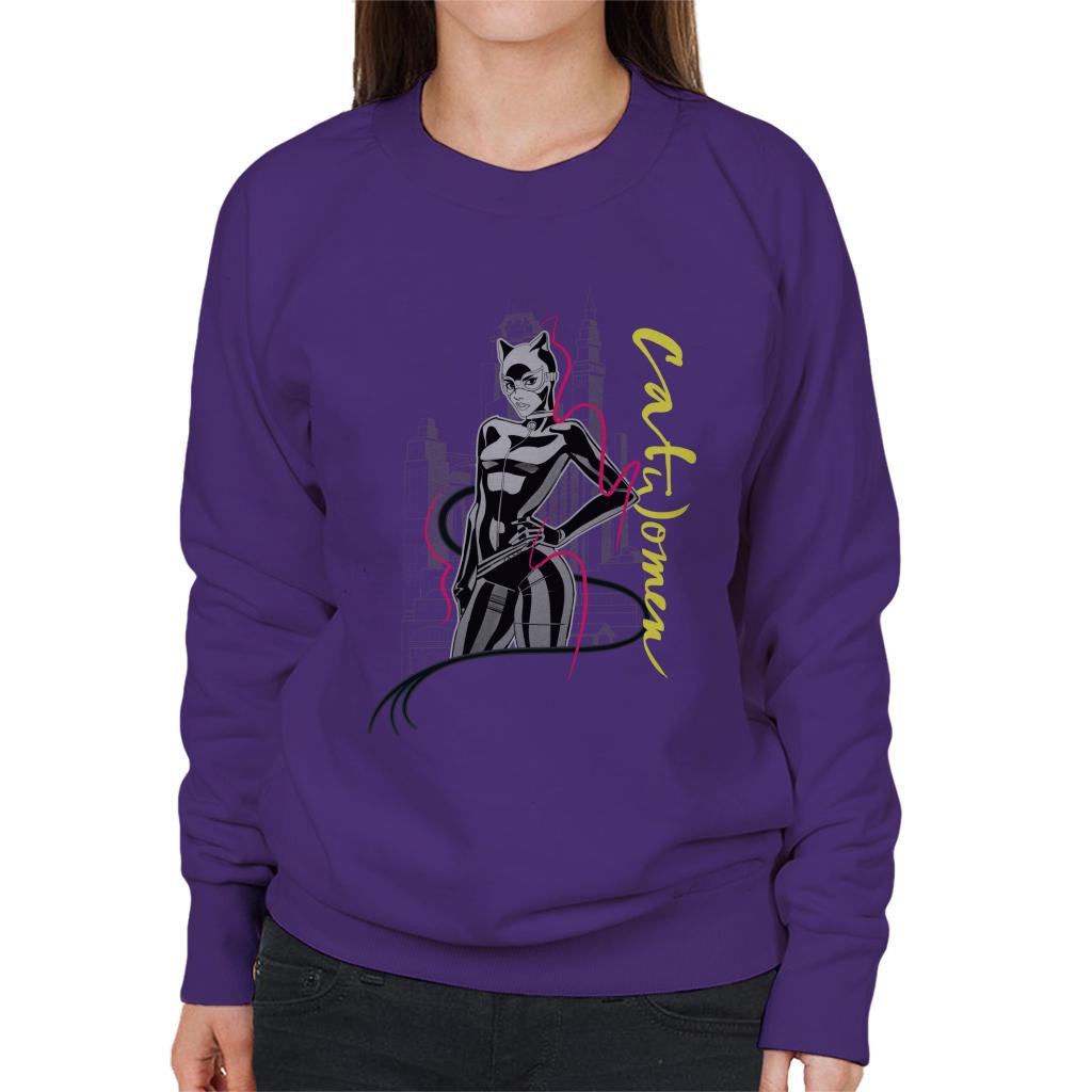 Batman Catwoman In Gotham City Women's Sweatshirt-ALL + EVERY