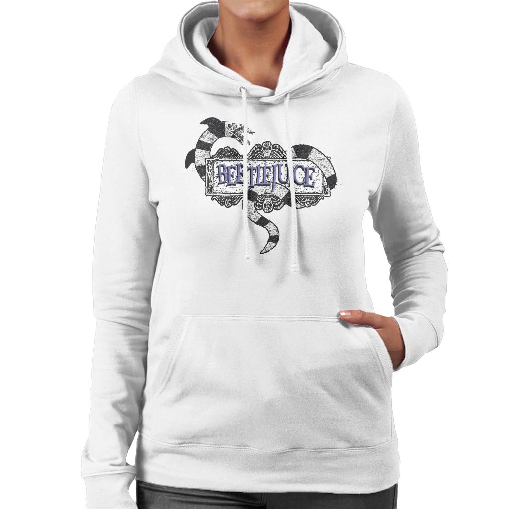 Beetlejuice Sandworm Logo Women's Hooded Sweatshirt-ALL + EVERY