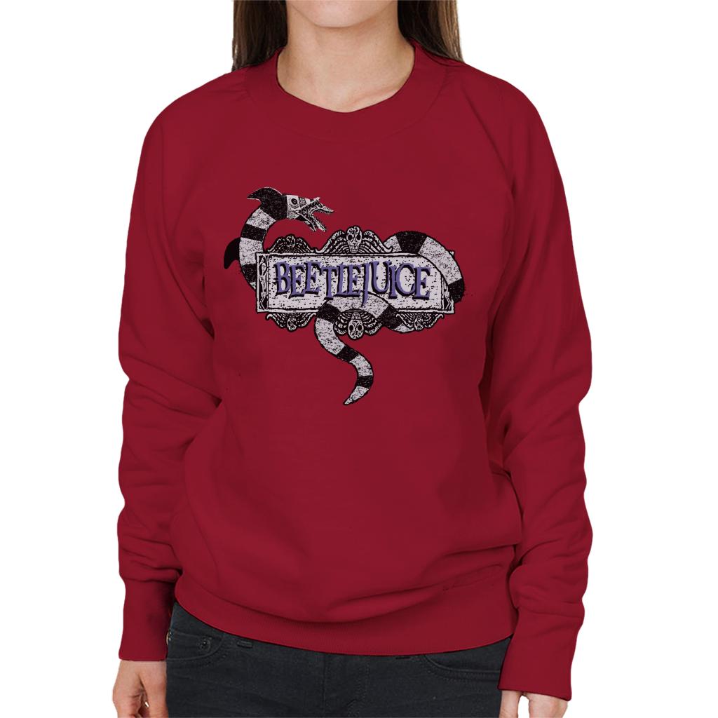 Beetlejuice Sandworm Logo Women's Sweatshirt-ALL + EVERY