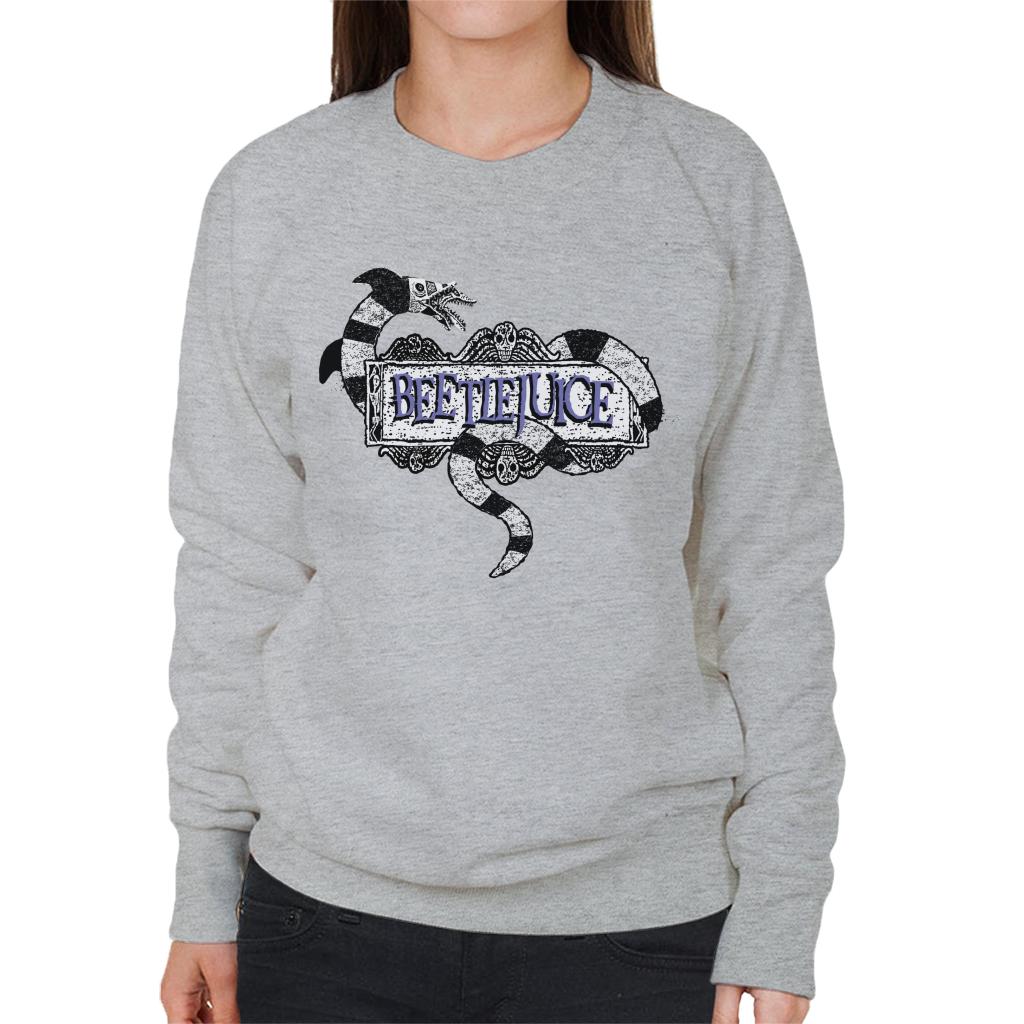 Beetlejuice Sandworm Logo Women's Sweatshirt-ALL + EVERY