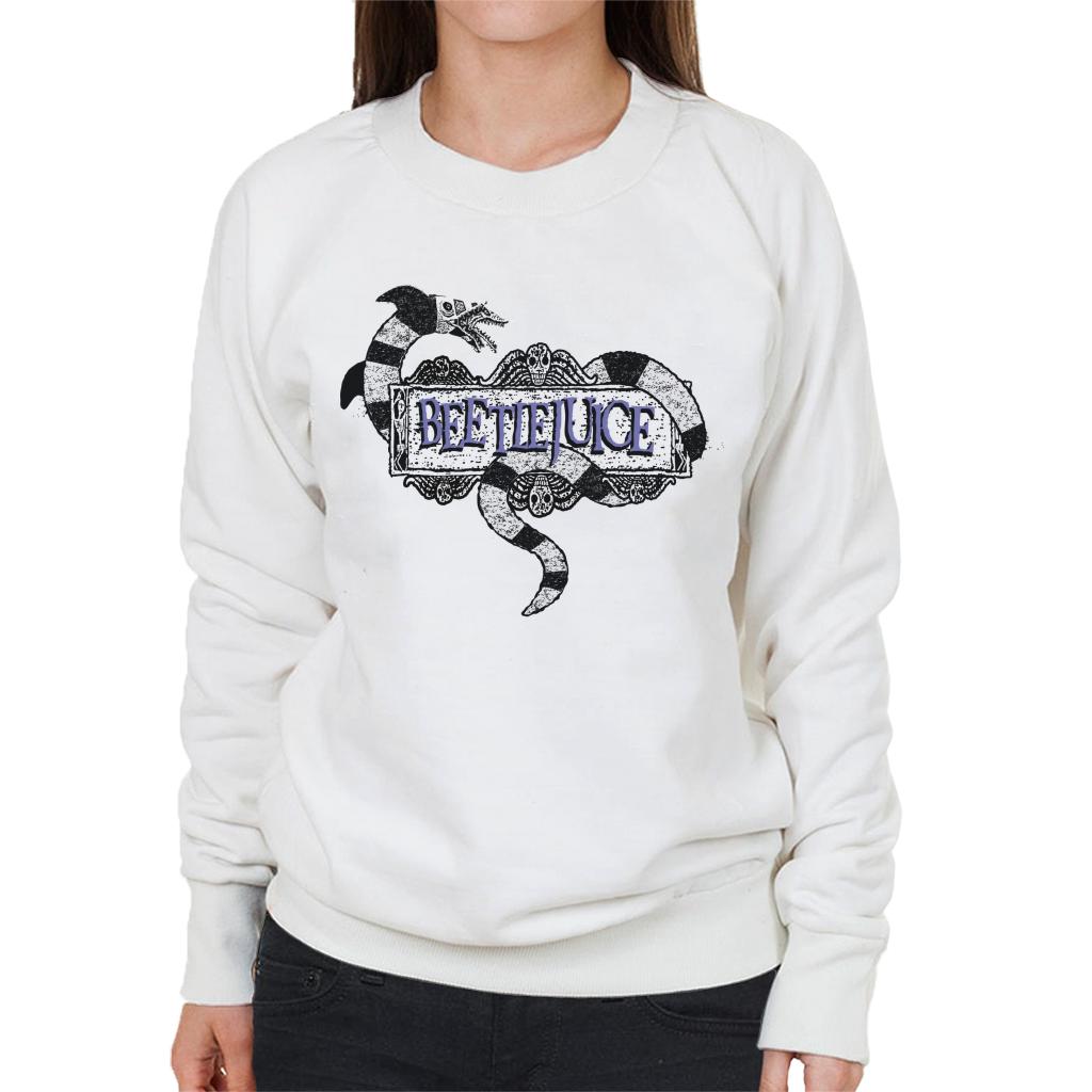 Beetlejuice Sandworm Logo Women's Sweatshirt-ALL + EVERY