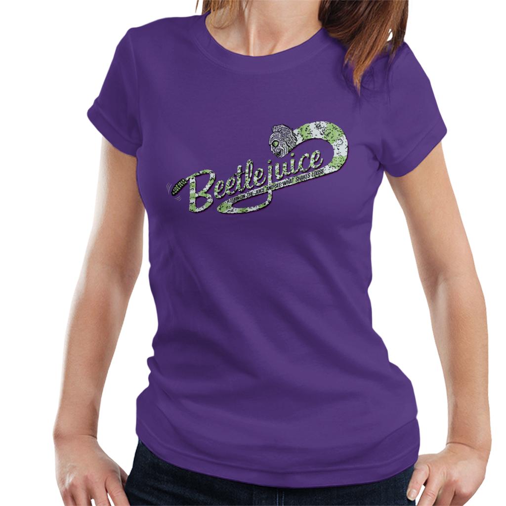 Beetlejuice Logo Turn On The Juice Women's T-Shirt-ALL + EVERY