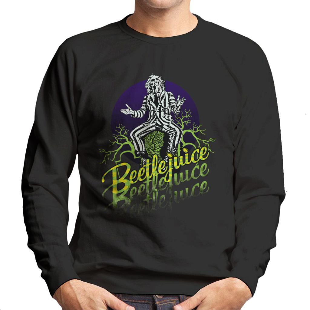 Beetlejuice Halloween Striped Suit Men's Sweatshirt-ALL + EVERY