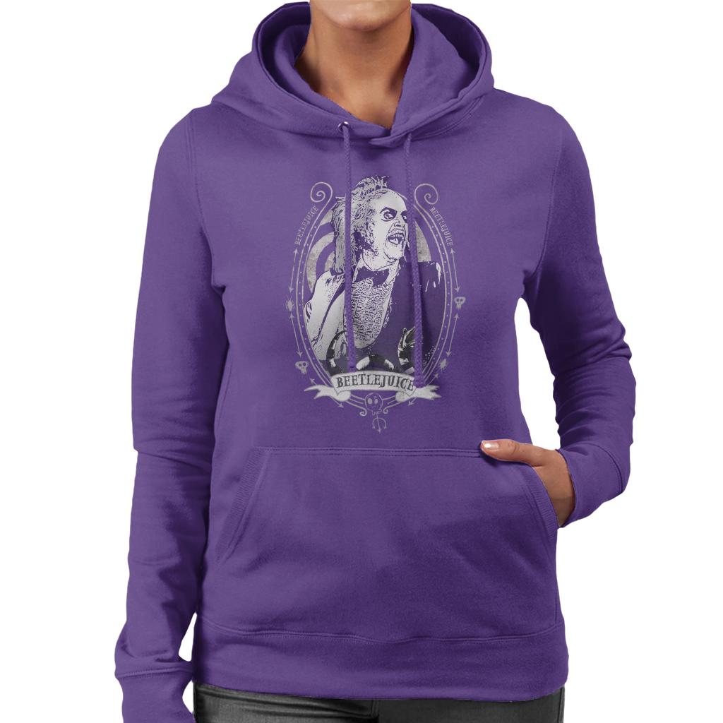 Beetlejuice Portrait Women's Hooded Sweatshirt-ALL + EVERY