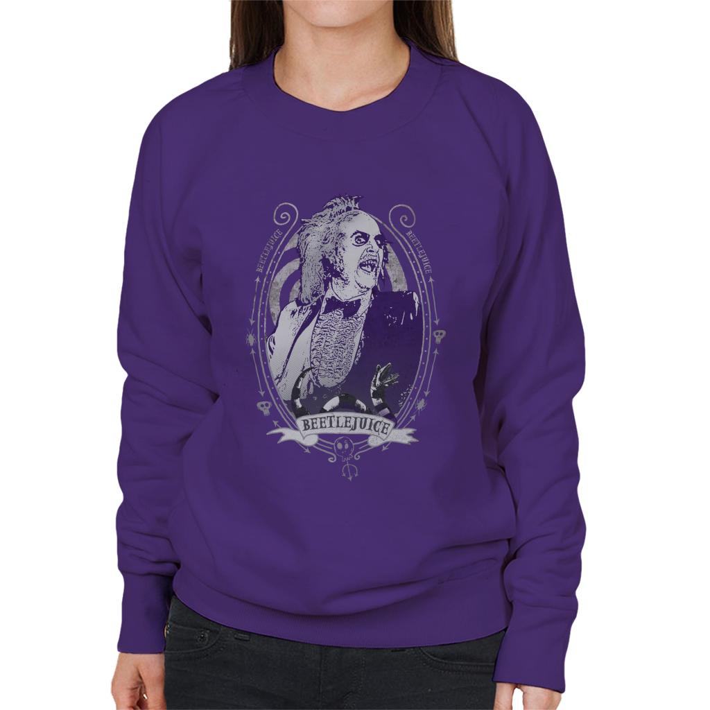 Beetlejuice Portrait Women's Sweatshirt-ALL + EVERY