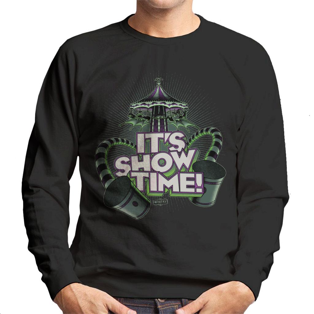 Beetlejuice Merry Go Round Its Show Time Men's Sweatshirt-ALL + EVERY