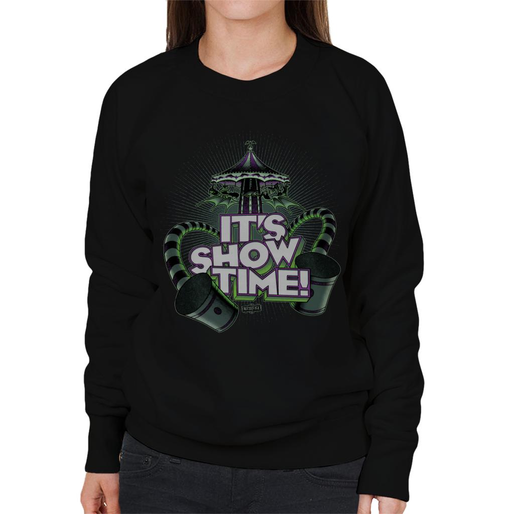 Beetlejuice Merry Go Round Its Show Time Women's Sweatshirt-ALL + EVERY