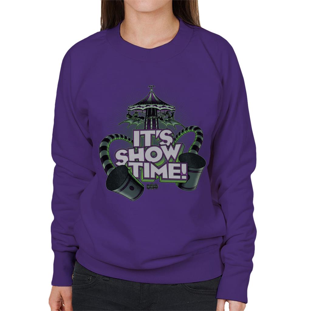 Beetlejuice Merry Go Round Its Show Time Women's Sweatshirt-ALL + EVERY