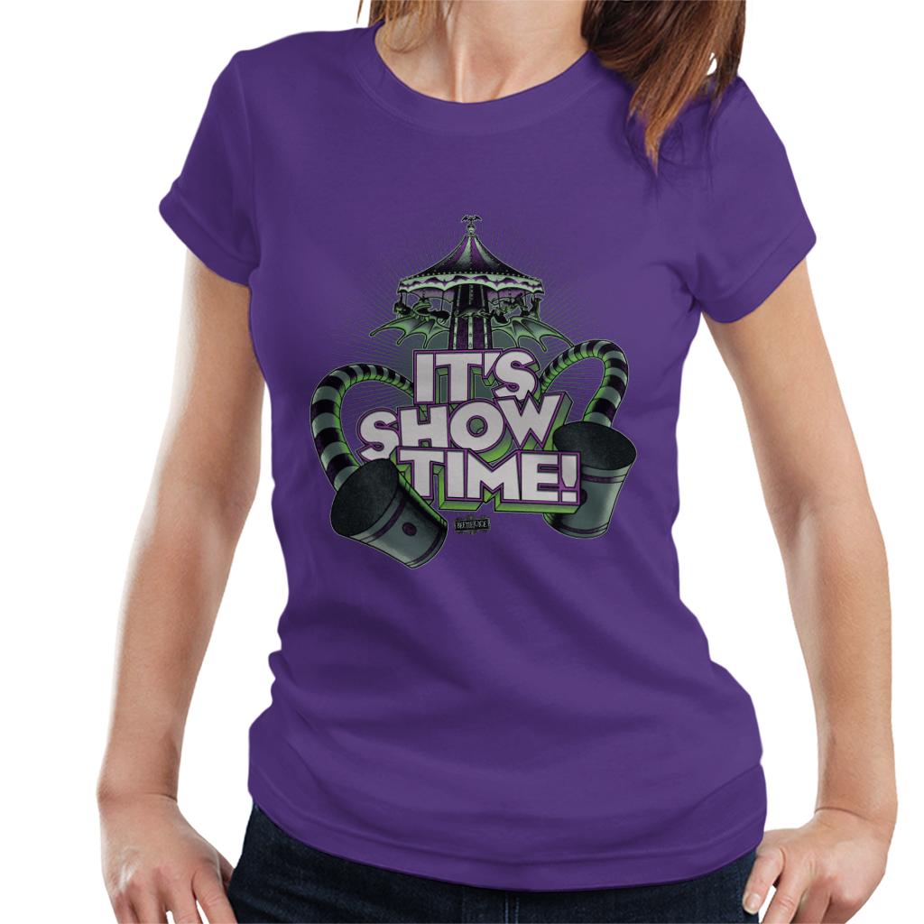 Beetlejuice Merry Go Round Its Show Time Women's T-Shirt-ALL + EVERY