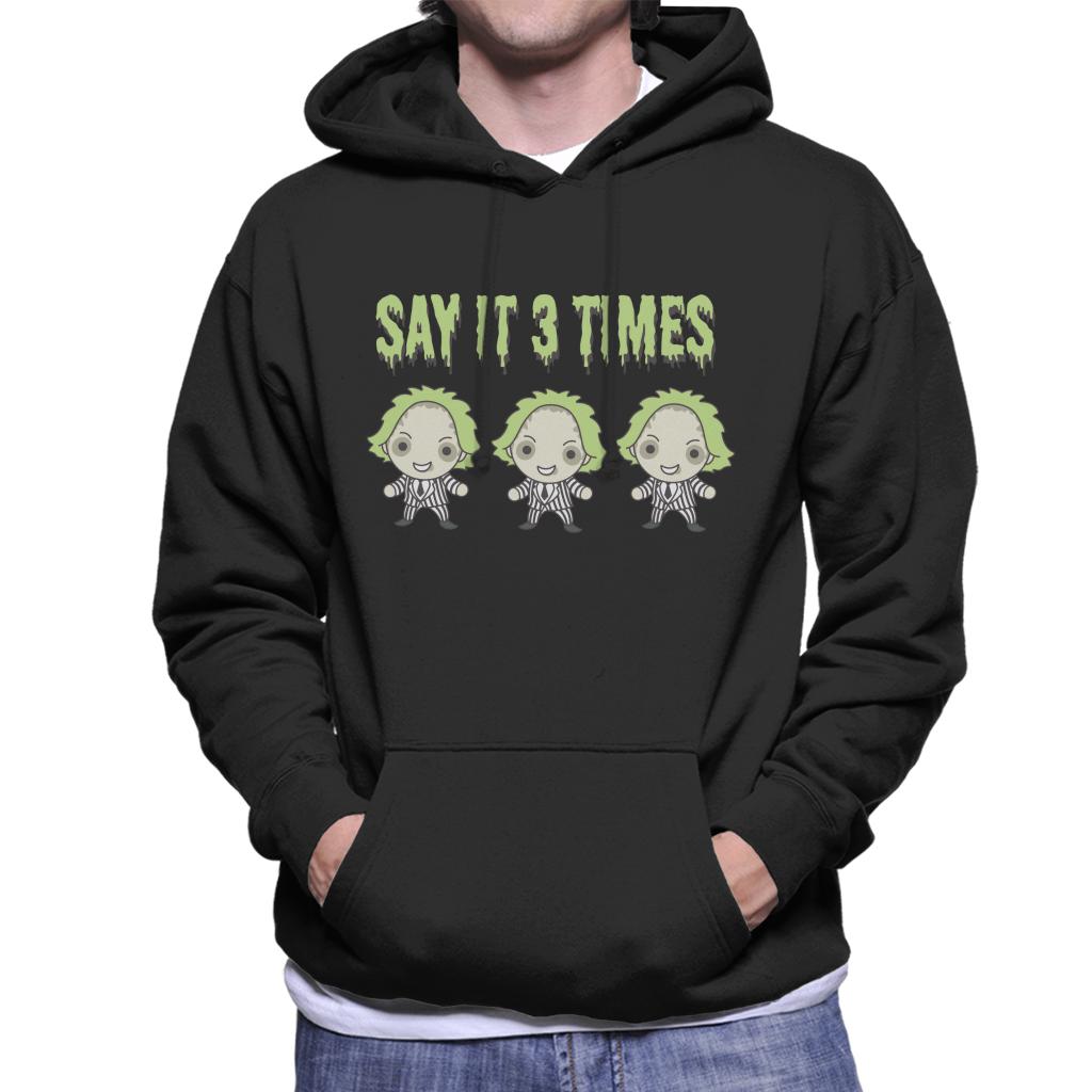 Beetlejuice Halloween Say It Three Times Men's Hooded Sweatshirt-ALL + EVERY