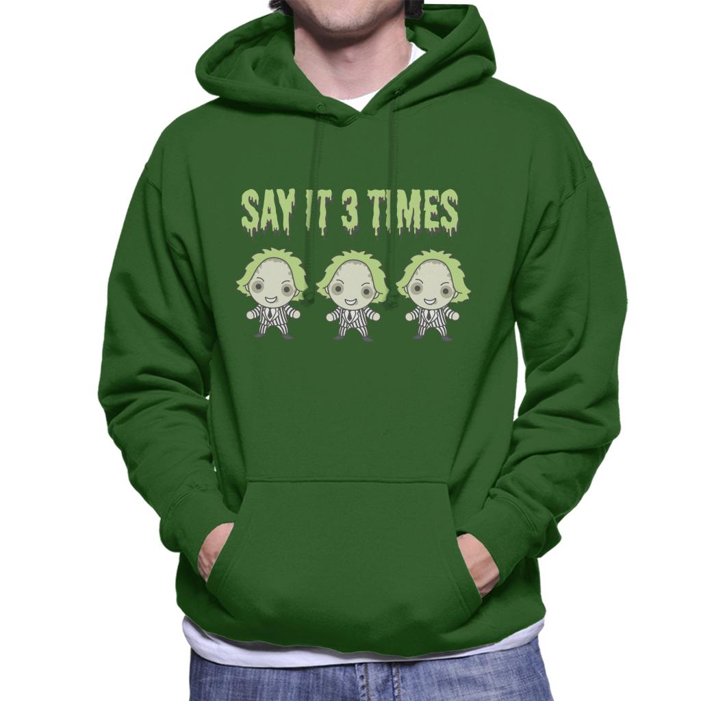 Beetlejuice Halloween Say It Three Times Men's Hooded Sweatshirt-ALL + EVERY