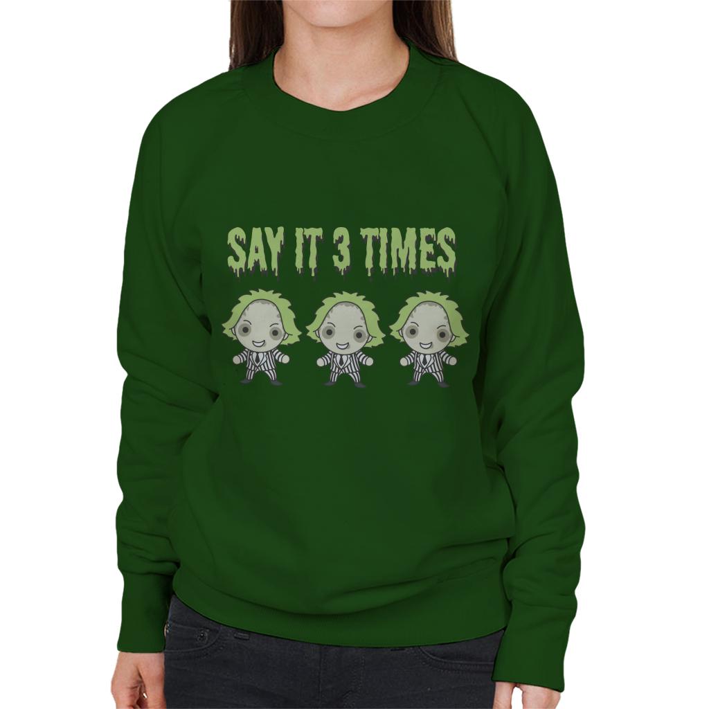 Beetlejuice Halloween Say It Three Times Women's Sweatshirt-ALL + EVERY