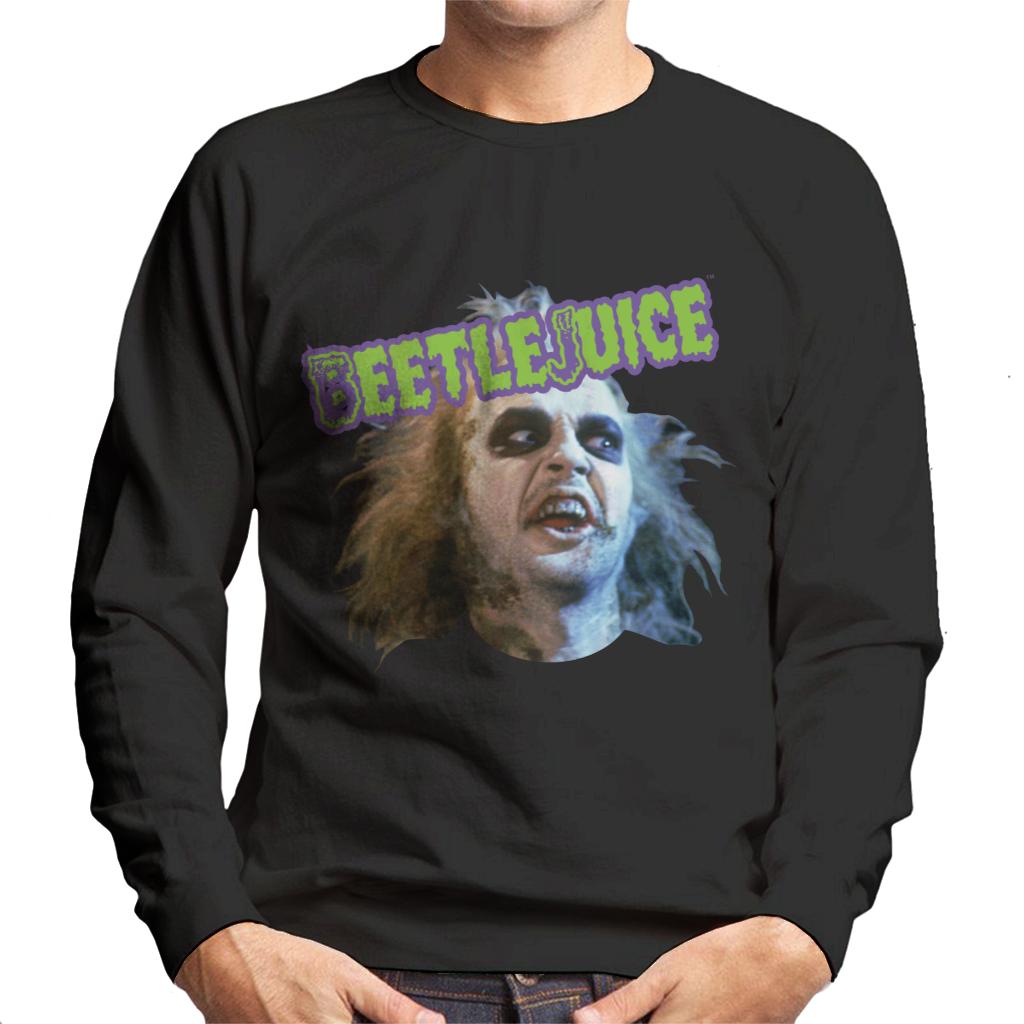 Beetlejuice Halloween Character Head Men's Sweatshirt-ALL + EVERY