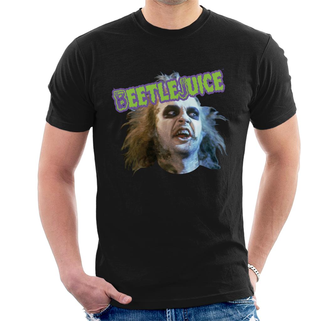 Beetlejuice Halloween Character Head Men's T-Shirt-ALL + EVERY