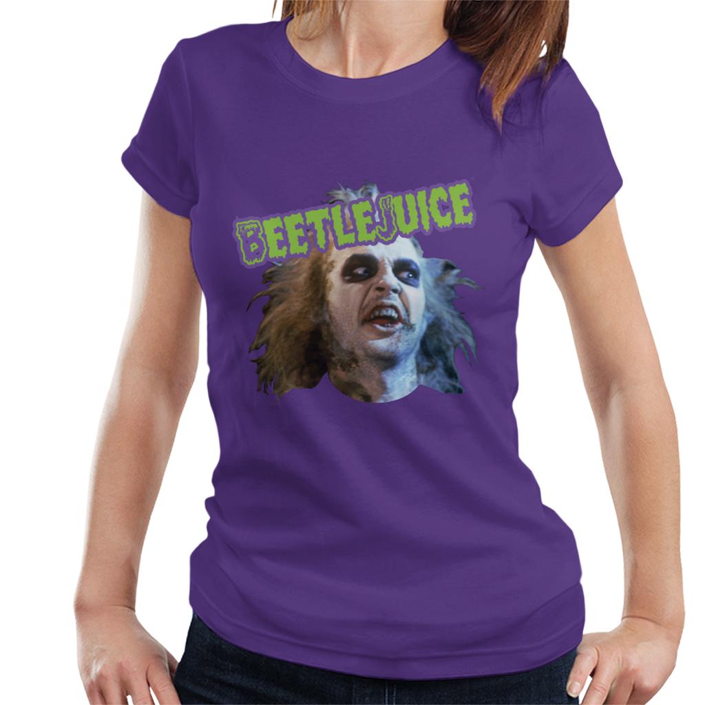 Beetlejuice Halloween Character Head Women's T-Shirt-ALL + EVERY