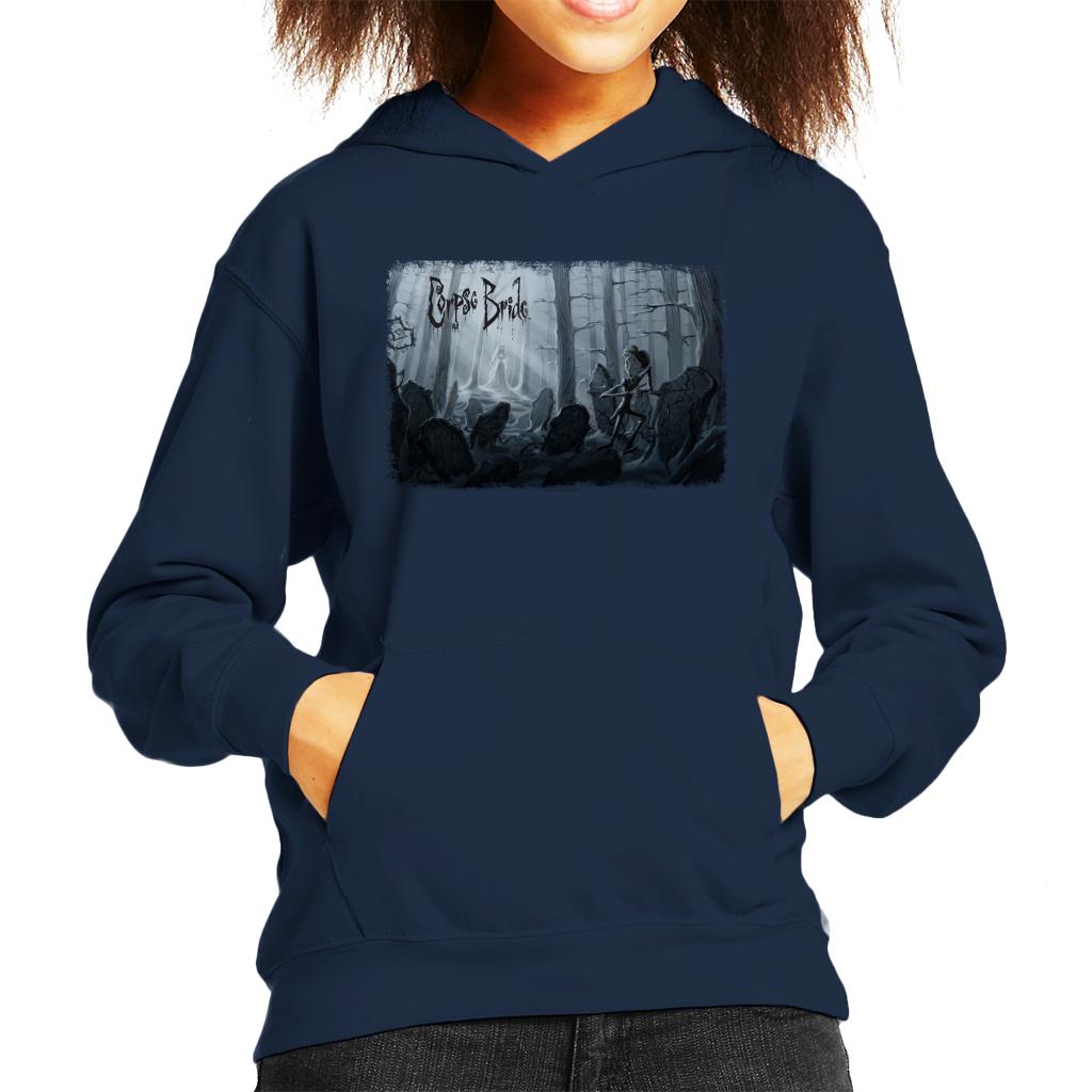 Corpse Bride Victor Van Dort Running From Emily Kid's Hooded Sweatshirt-ALL + EVERY