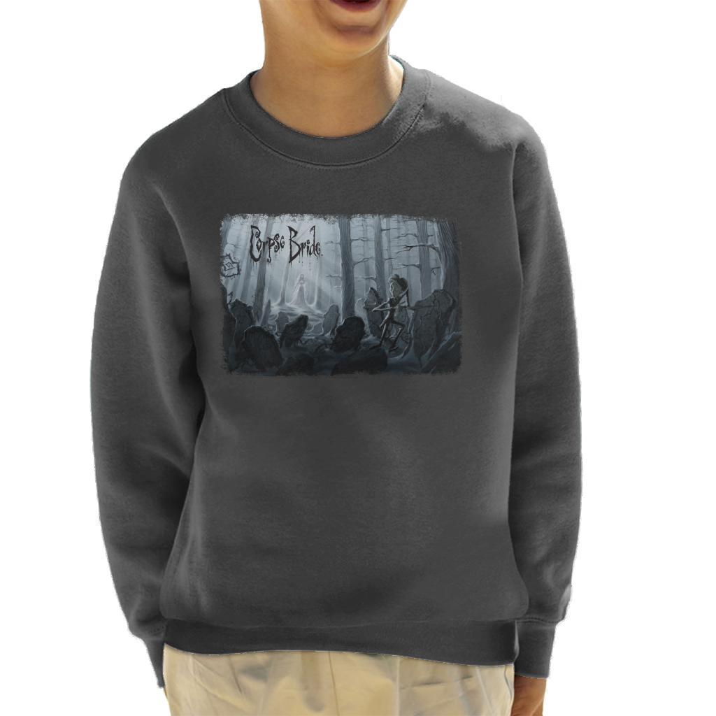 Corpse Bride Victor Van Dort Running From Emily Kid's Sweatshirt-ALL + EVERY