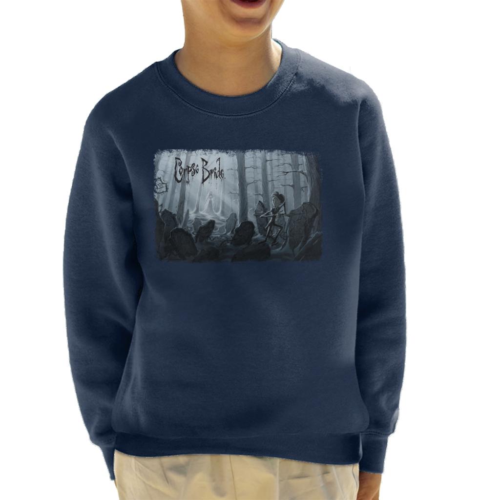 Corpse Bride Victor Van Dort Running From Emily Kid's Sweatshirt-ALL + EVERY