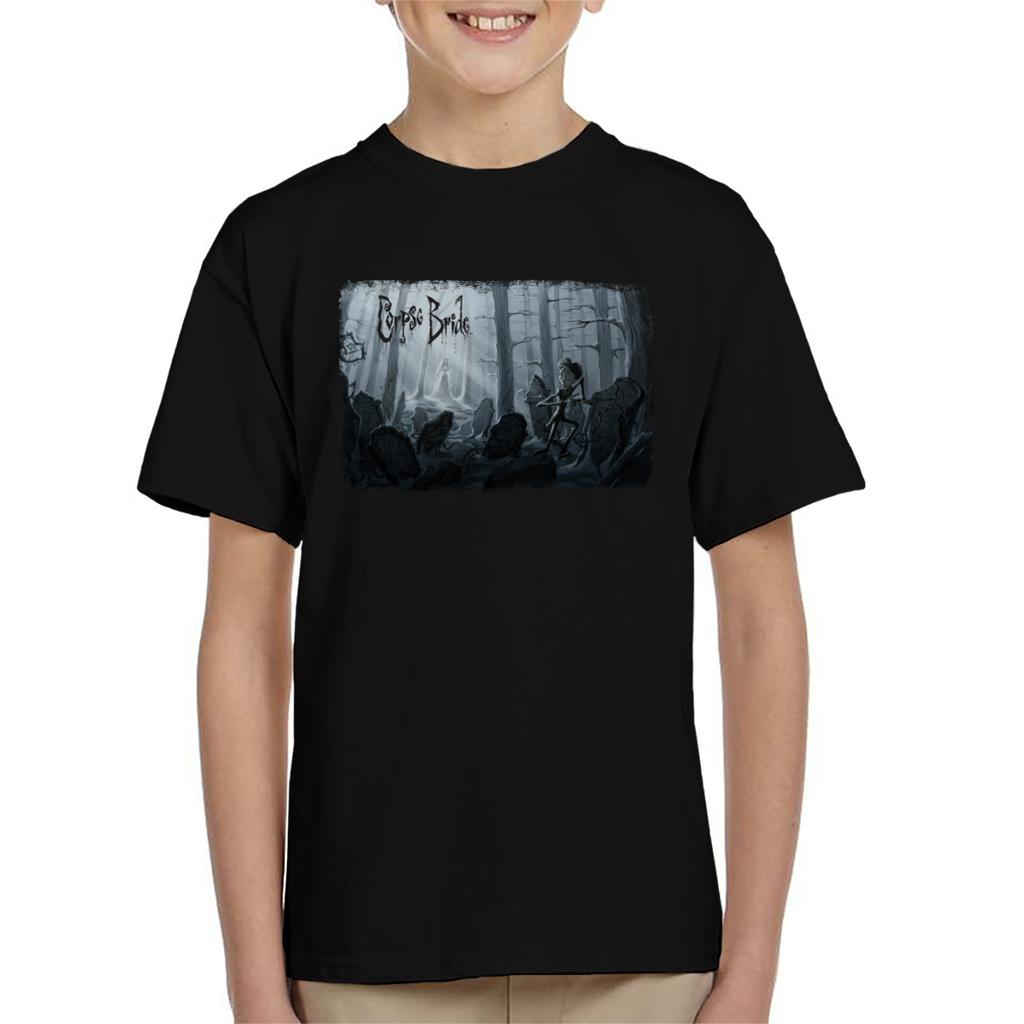 Corpse Bride Victor Van Dort Running From Emily Kid's T-Shirt-ALL + EVERY