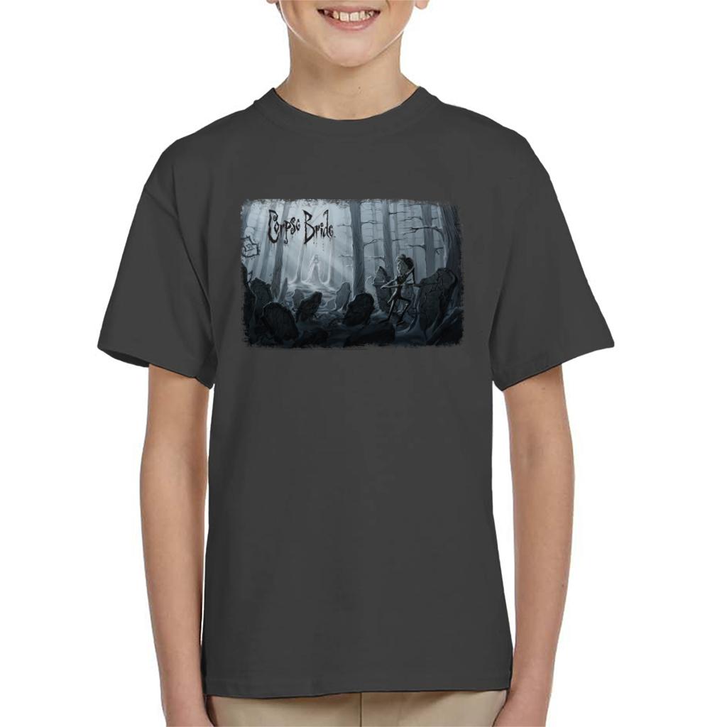 Corpse Bride Victor Van Dort Running From Emily Kid's T-Shirt-ALL + EVERY