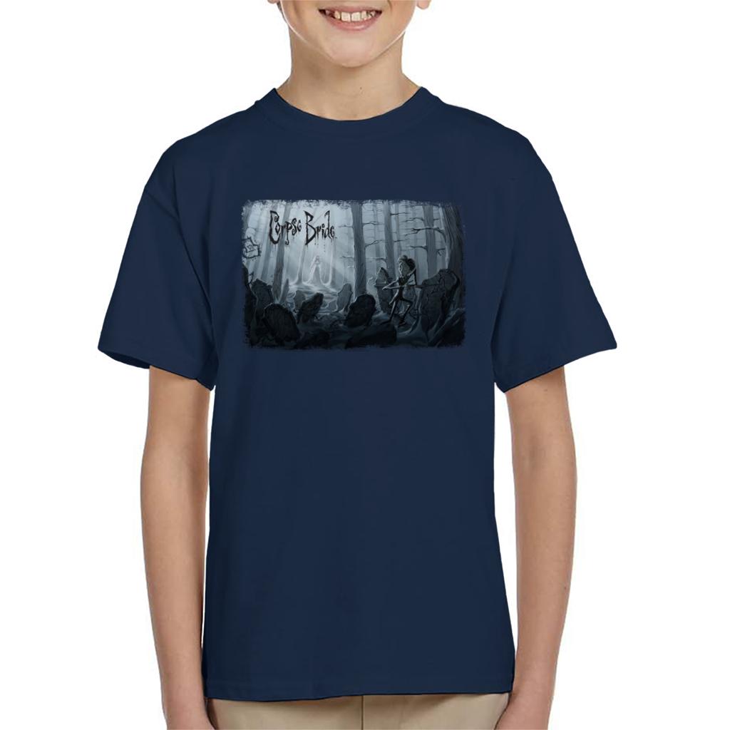 Corpse Bride Victor Van Dort Running From Emily Kid's T-Shirt-ALL + EVERY