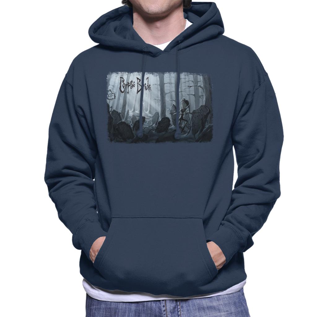 Corpse Bride Victor Van Dort Running From Emily Men's Hooded Sweatshirt-ALL + EVERY