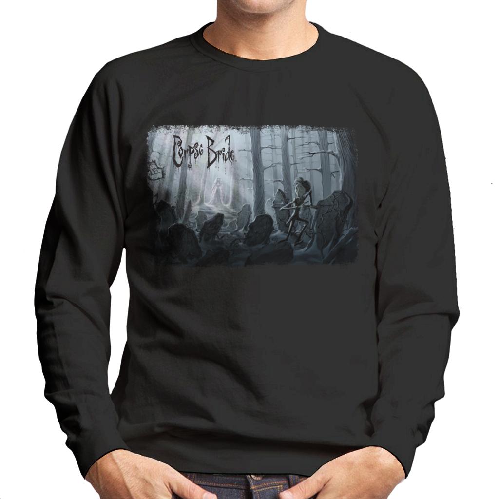 Corpse Bride Victor Van Dort Running From Emily Men's Sweatshirt-ALL + EVERY