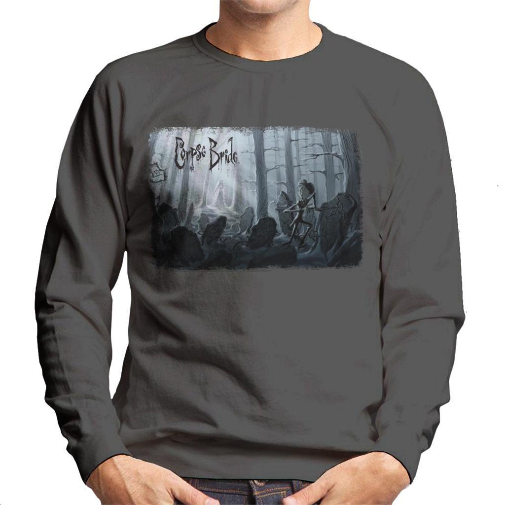 Corpse Bride Victor Van Dort Running From Emily Men's Sweatshirt-ALL + EVERY