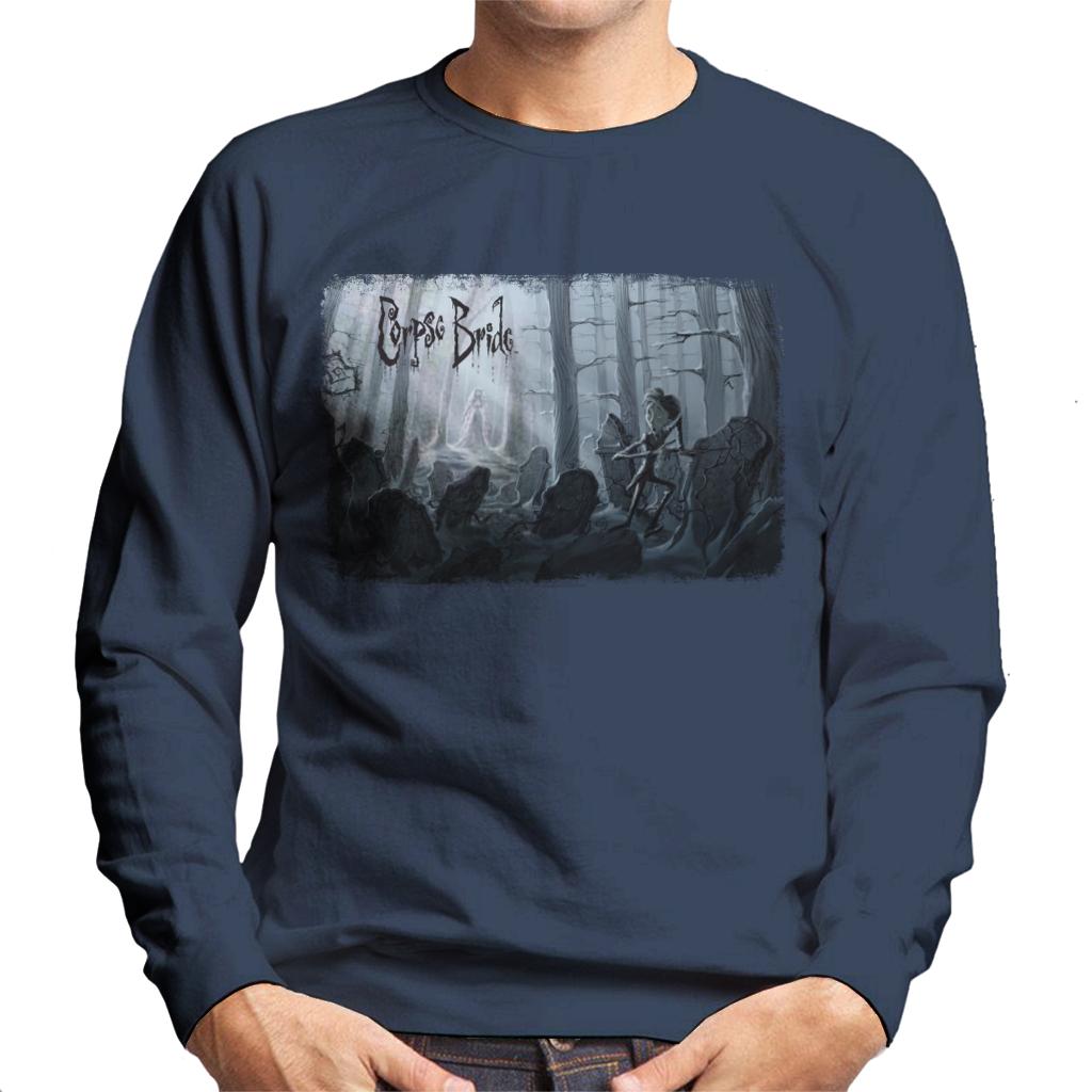 Corpse Bride Victor Van Dort Running From Emily Men's Sweatshirt-ALL + EVERY