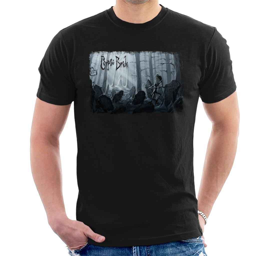 Corpse Bride Victor Van Dort Running From Emily Men's T-Shirt-ALL + EVERY