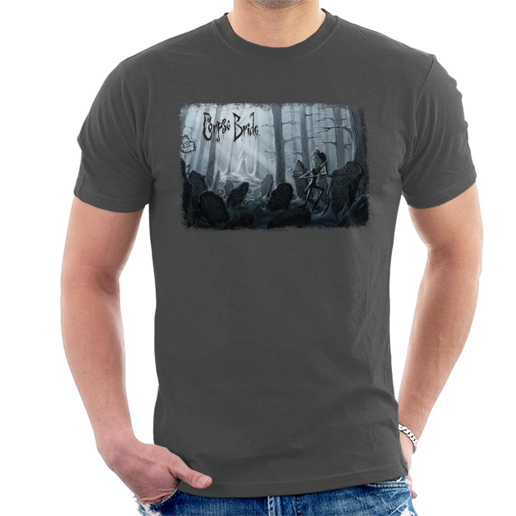 Corpse Bride Victor Van Dort Running From Emily Men's T-Shirt-ALL + EVERY