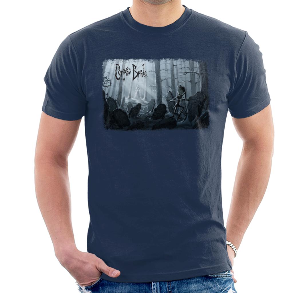 Corpse Bride Victor Van Dort Running From Emily Men's T-Shirt-ALL + EVERY